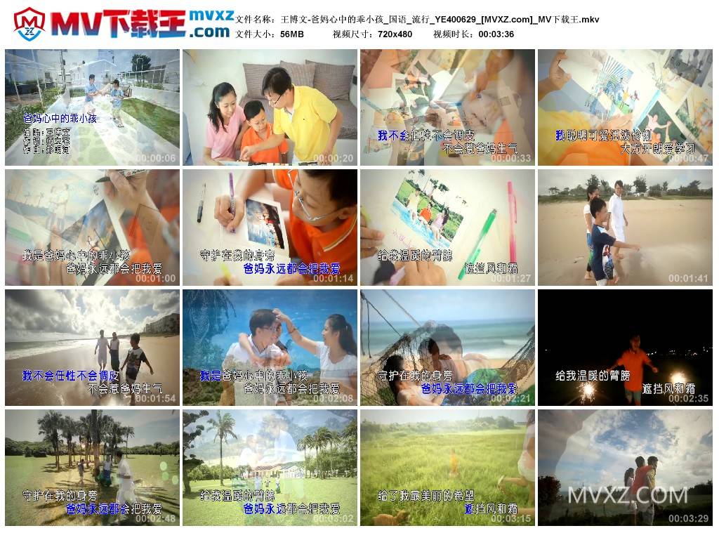 王博文-爸妈心中的乖小孩_国语_流行_YE400629
